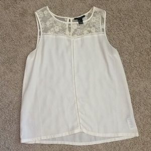 White summer top with lace detail